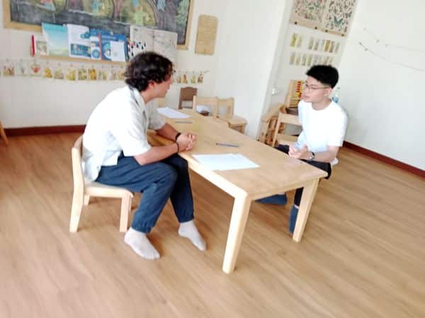 Yannick and Christian workin on the script for the short film project of the private acting coaching Yannick is taking. …